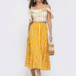 Yellow Linen Skirt Set